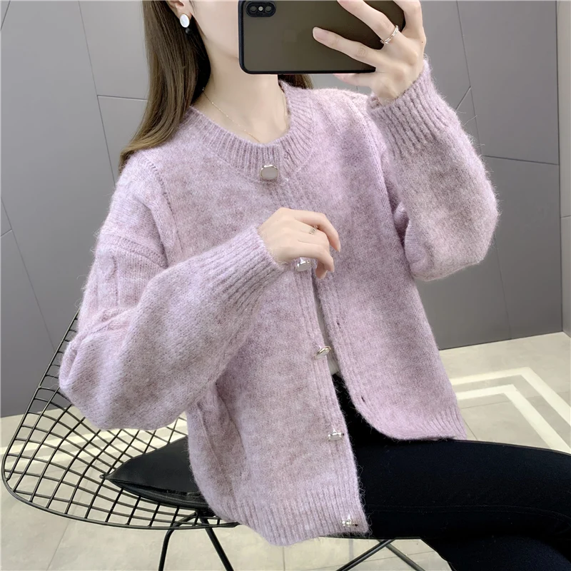 

20866 hall 7 row 1 】 make round collar pure color button knitting cardigan [3500] 53