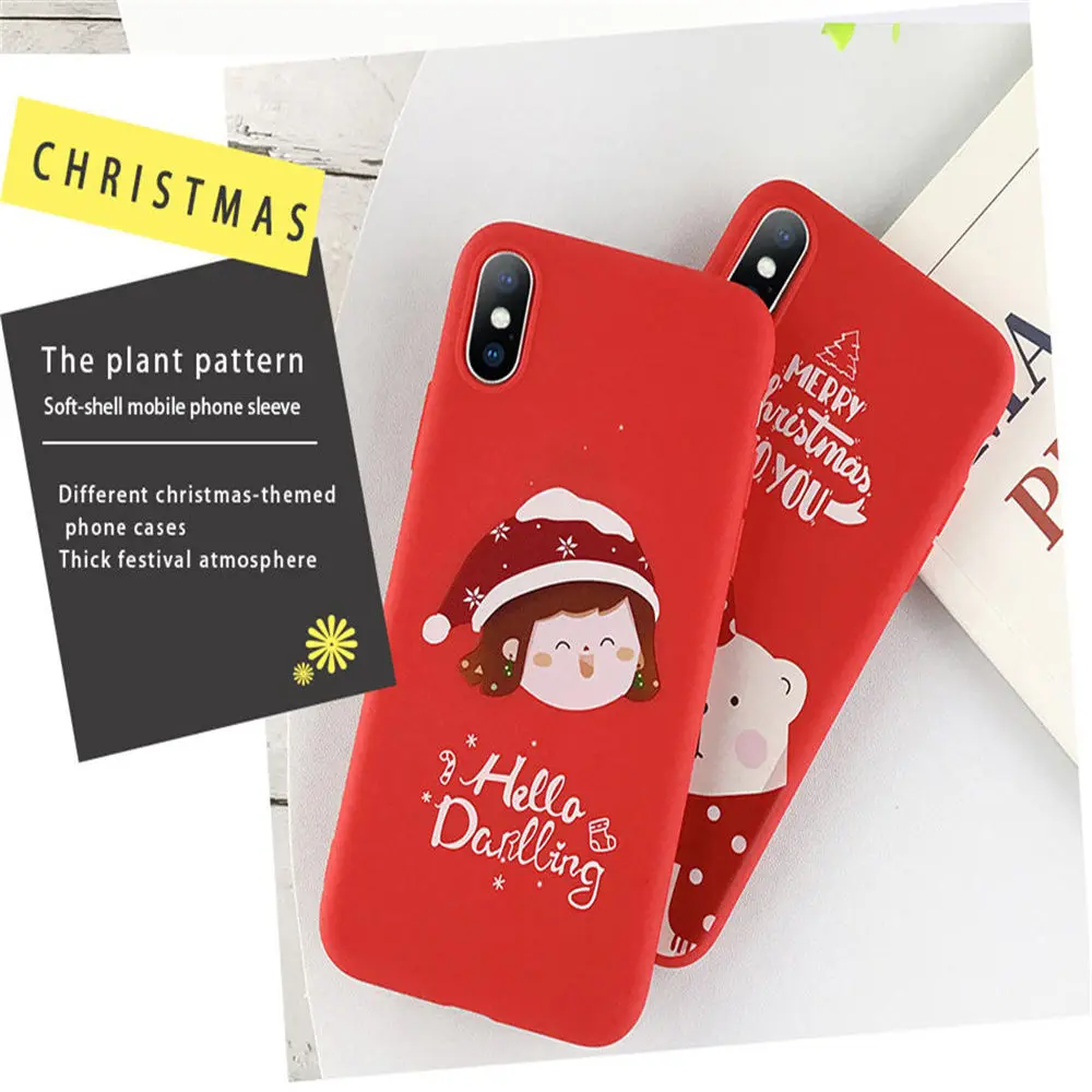 Moskado Christmas Elk Deer Phone Case For iPhone 11 Pro XS Max X XR Soft TPU Silicone For iphone 7 8 6 6S Plus 5s SE Back Cover