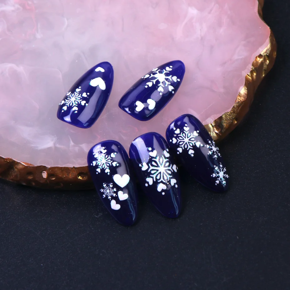 1 лист модные поп-стили белый снег цветок наклейки Стикеры 3D на ногти Nail Art украшения DIY трафарет Маникюр Инструменты для дизайна ногтей LAXF184