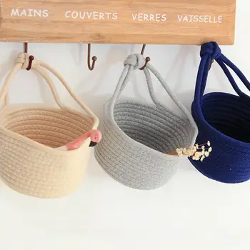 

Handmade Folding Storage Basket Sewing Basket Rope Woven Hanging Storage Basket Sundries Laundry Home Organization and Storage
