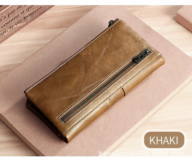 Женский кошелек на молнии с пряжкой, длинный кошелек