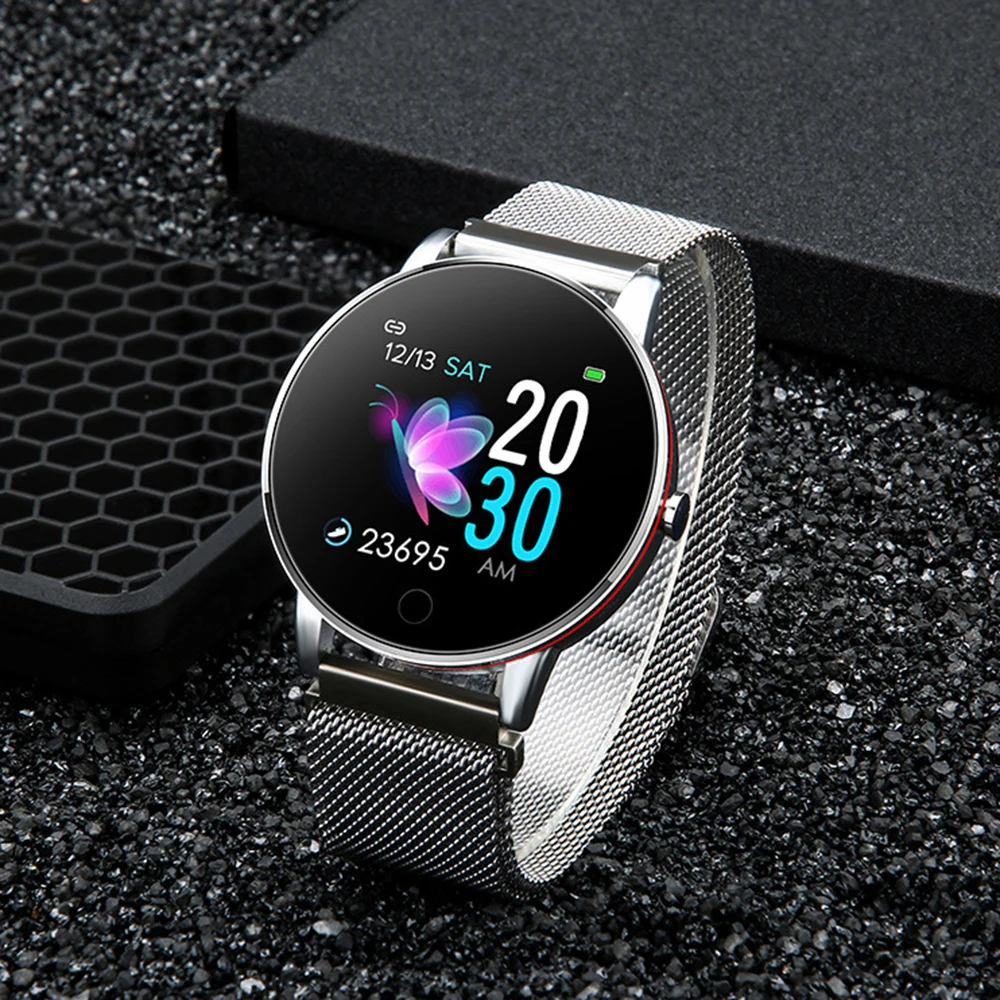 Centechia Y9 Смарт-часы IP67 водонепроницаемый монитор сердечного ритма кровяное давление Smartwatch для мужчин и женщин тонкий металлический корпус Миланский ремешок