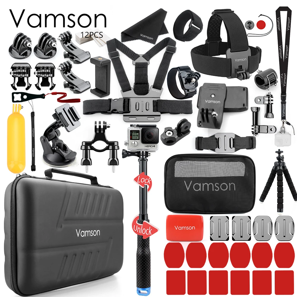 VS83C Vamson для Gopro аксессуары комплект для Go Pro Hero 7 6 5 черный монопод Штатив для DJI OSMO Экшн-камера для Xiaomi yi Mijia VS83 - Цвет: VS83C