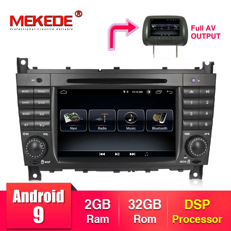 Android 9,0 4G 2 DIN автомобильный DVD gps для Mercedes/Benz W203 W209 W219 A-Class A160 c-класса C180 C200 CLK200 Радио стерео