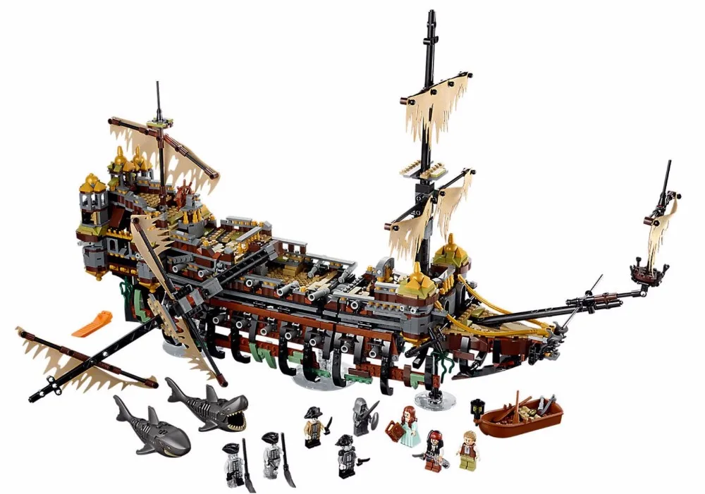 2370pcs Pirates Silent Mary Caribbean Ship Model Building Blocks Bricks 
