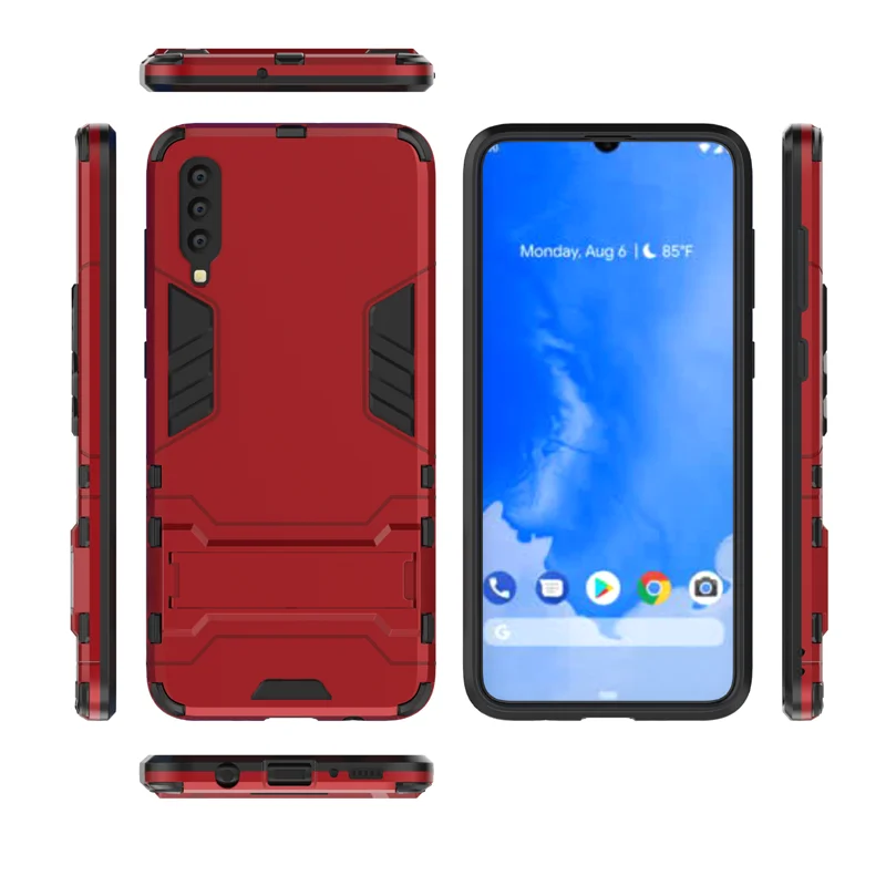 3 в 1 противоударный чехол для samsung Galaxy A70 A705F, чехол для телефона samsung Galaxy A70 A 70 PC+ силиконовый чехол-подставка