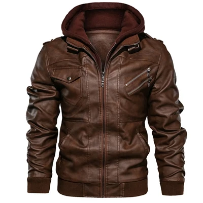 DIMUSI мужские кожаные куртки модные мужские мотоциклетные пальто из искусственной кожи повседневные мужские тонкие ветровки ПУ байкерские куртки одежда - Цвет: Brown