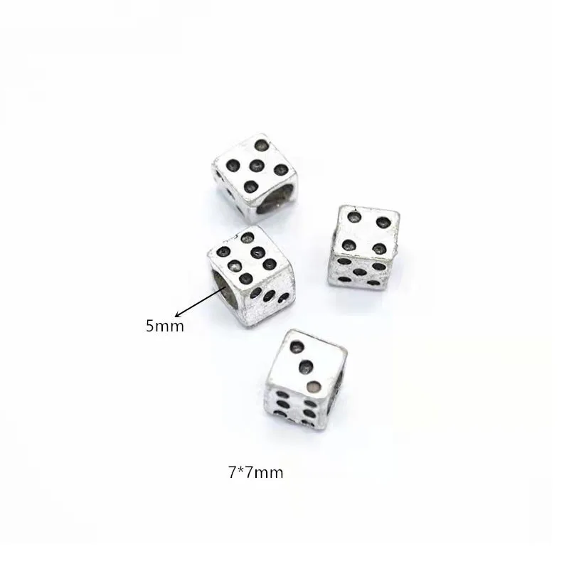 2 PCs Stainless Steel Beads Silver Color Dice Beads For DIY Jewelry Making  Accessories 10mm x 9mm, Hole: Approx 1.9mm