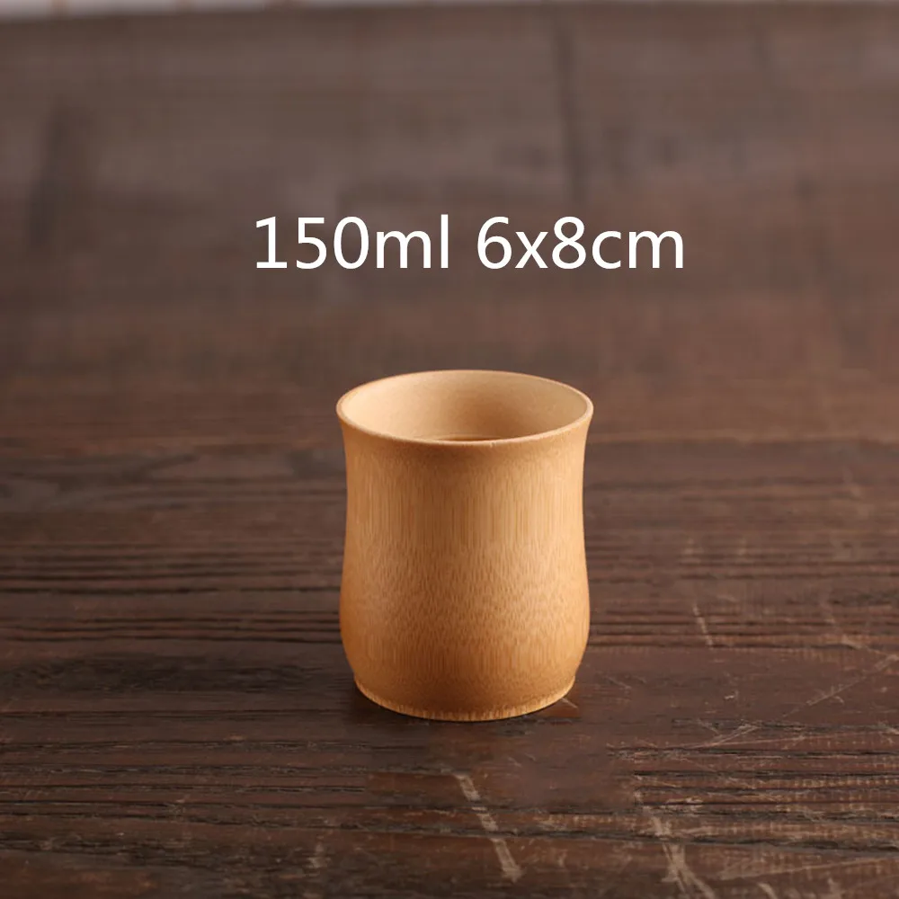 New Glasses of Beer Glass of Coffee Natural Bamboo Tea Cup Isolated Milk Glass Wine Kitchen Tea Service Chinese Wood Vintage
