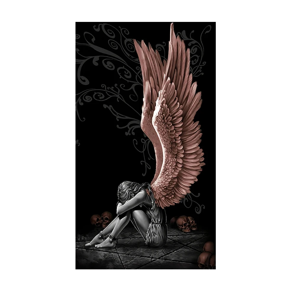 Framed Print Imprisoned Guardian Angel Picture Poster Art Gothic Wings Jail 