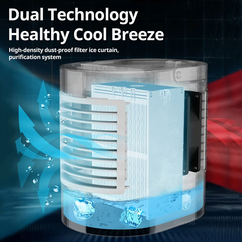 USB cooling fan portable air conditioning charging air conditioning water cooling humidifier fan mini desk fan