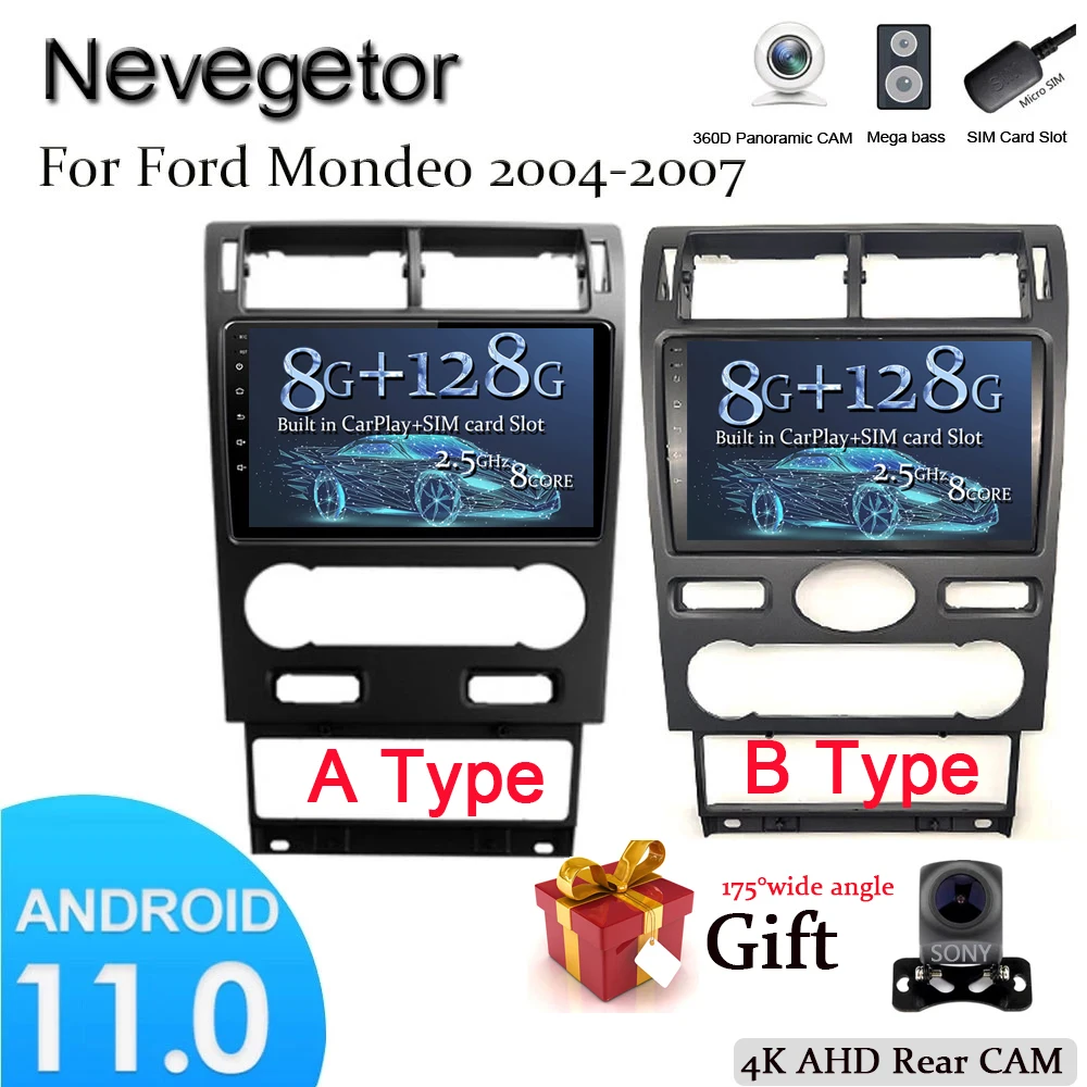 Автомагнитола на Android 11 0 мультимедийный видеоплеер для Ford Mondeo 3 2000-2007 GPS Serero Carplay 6G