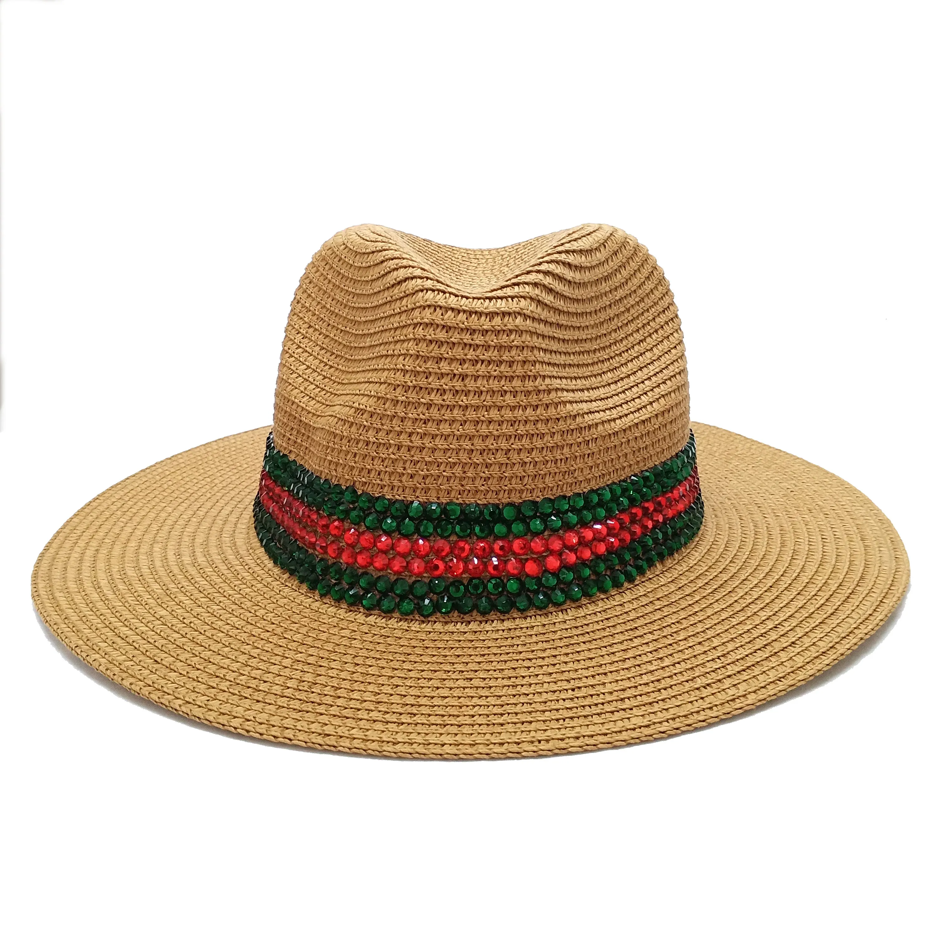 SUN Hat Straw Hat Pearl Bright Diamond Women's Hat Summer Outdoor Travel Beach Vacation Seaside Sun Hat Sunhat Bucket Hat 2021 6