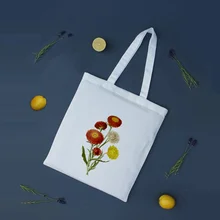 FLOWER Pattern Printing Handbag Shopping Bag Daily Use Canvas Eco Reusable Tote Bag Recycle