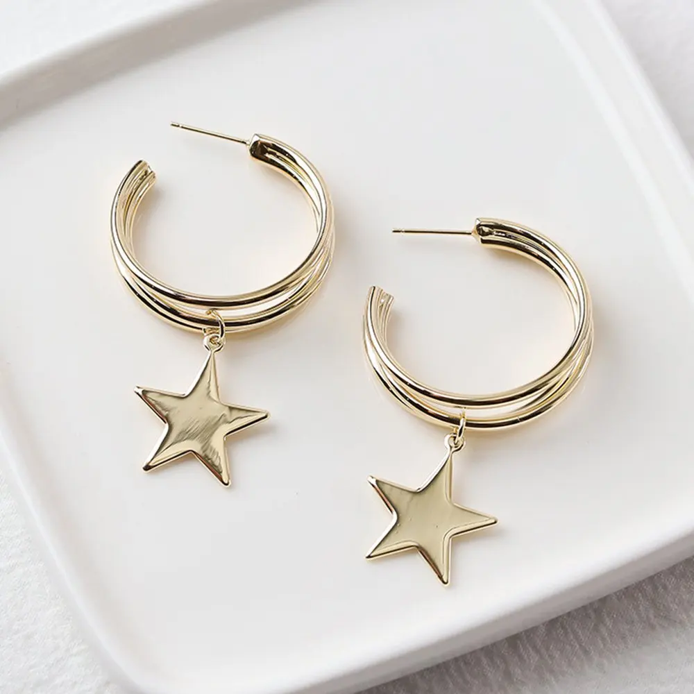 Metal Simple Stylish Geometric Round Unique Earrings For Women Girl Gifts Stainless Steel Earrings Set De Aretes Orecchini Donna - Окраска металла: Style 7