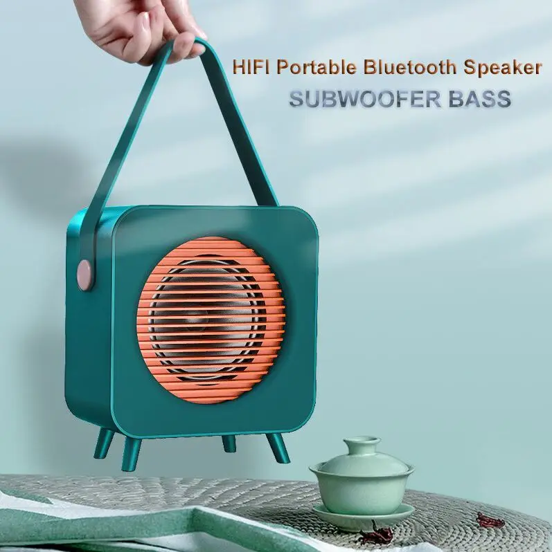 

Retro Wireless Portable Bluetooth Speaker Outdoor Bass Column Subwoofer Loudspeaker TWS Stereo Boombox Music Center caixa de som