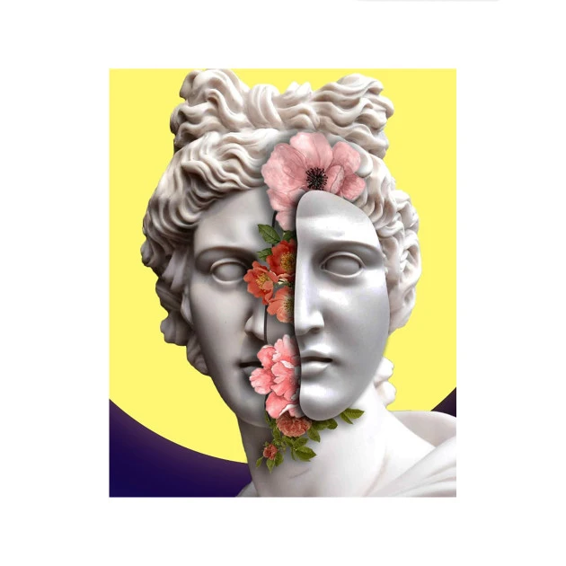 1 шт. ПВХ штукатурка статуя цветок искусство Стиль Водонепроницаемый Стикер для