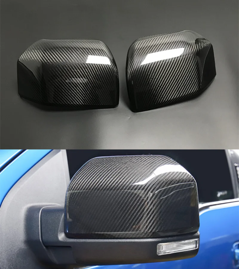 Real Carbon Fiber For Ford F150 F-150 Raptor 2015-2020 Truck Mirror Cover Skull Cap Car Side Wing Rearview Mirror Cover Add On