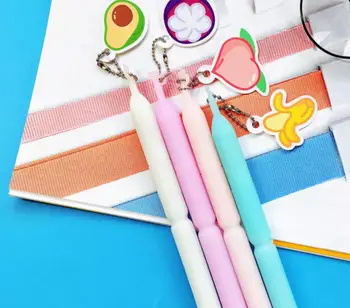 

new fruit Popsicle pendant gel pen cartoon neutral pen student prize office black write pen promotion gift pen 0.5mm 48pc/lot