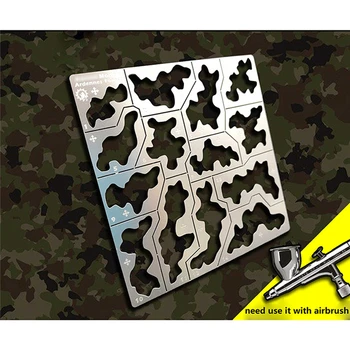 

General Forest Camouflage Stenciling Template Leakage Spray Plate AJ0032 for 1/35 1/100 Gundam Military Model Building Tools