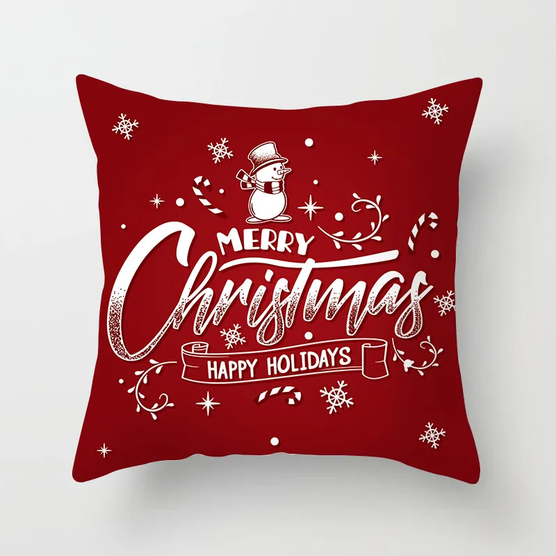 Рождественская наволочка 45*45 красный с рождественским принтом полиэстер декоративные подушки диван декоративная наволочка для подушки