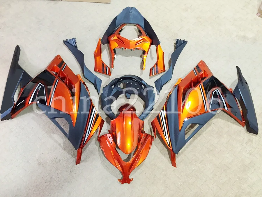 

Injection Mold New ABS Motorcycle Fairings Kit Fit for Kawasaki Ninja300 ZX300R EX300 300R 2013 2014 2015 2016 Glossy Orange