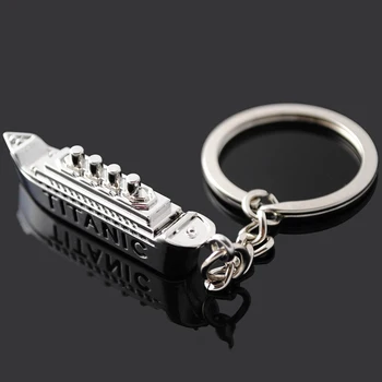 

New Product Titanic Cruise Ship Model Keychain Charm Mini Steamship Key Chain Lovers Women Men Keyring Holder Jewelry Gifts