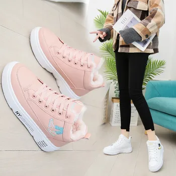 

Women'S Cotton Casual Shoes Autumn/Winter Boots Women Sneakers Platform Sneakers Low Heels Round Toe Cold Protection Add Velvet