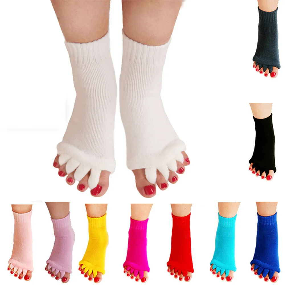 1 пара, женские мягкие носки с 5 пальцами, ортопедические разделители пальцев, Корректор боли, EIG88