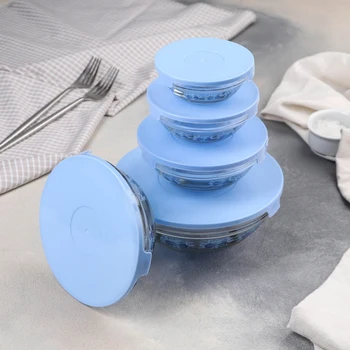 

Set of salad bowls with lids "Sineva", 5 pcs: 130/200/350/500/900 ml, blue