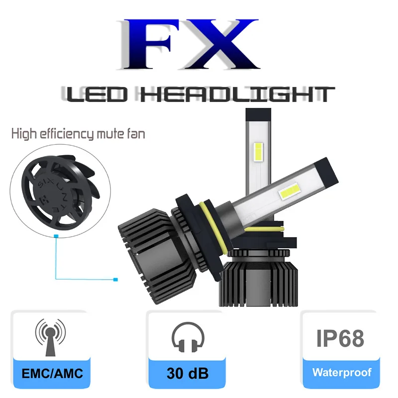 FX-9005 HB3 9006 HB4 светодиодный автомобильные лампы для передних фар, мини размер 85 Вт 5500K 18200Lm, H1 H3 H4/HB2 H7 H11/H8/H9 880 881 H27
