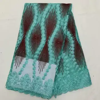 

New Green Wine Red 2020 Latest French Nigerian Mesh Laces Fabrics High Quality Lace Tulle African Lace Fabric For Wedding Dress