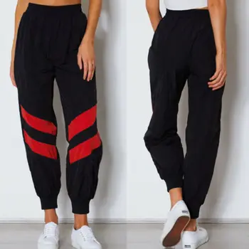 

Hirigin Womens Casual Striped Joggers High Waist Sports Pants Hip Hop Hiking Trousers