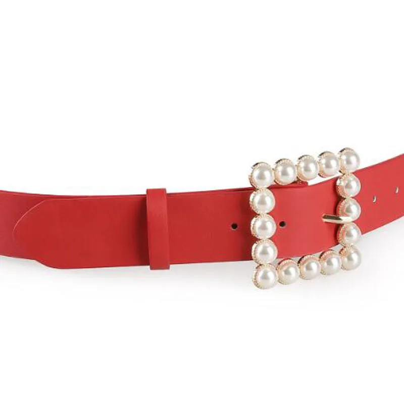 Модный женский кожаный ремень горячая дикая перламутровая квадратная пряжка пояс для девушек джинсовое платье милый стиль украшение пояса