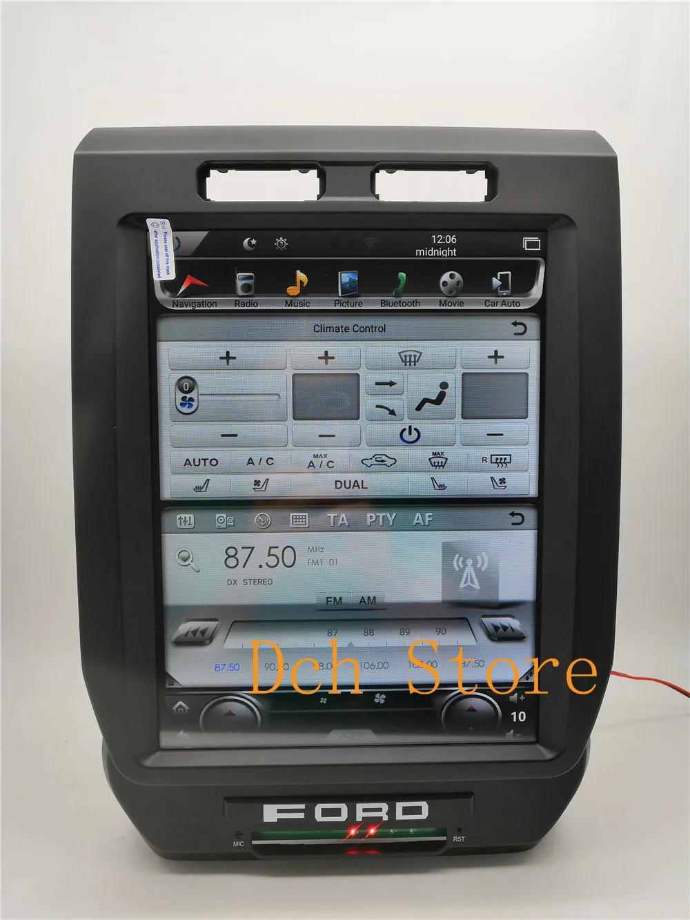 12,1 дюймов вертикальный tesla стиль Android 8,1 автомобильный dvd-плеер gps навигация радио для Ford F150 4G ram 64G rom PX6 ips