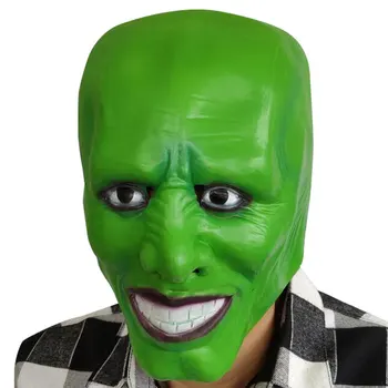 

Simulation of disguised geek Kim Carey mask latex mask Halloween Christmas horror green header mask halloween scary mask