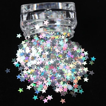 

Holographic Laser Star Shape Nails Art Decoration Sparkly 3D Gold silver Sequins Spangles Polish Nails Accessories