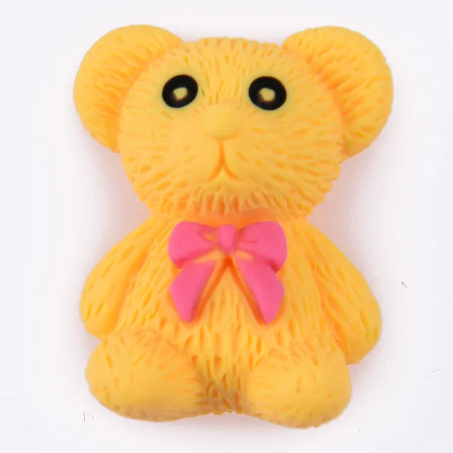 Hot Sale 1 Pcs Cartoon Bear Croc Shoe Charms Colorful Smile Face Baby Bear Clog Shoes Decorations Kid's Wristband Accessories r9589