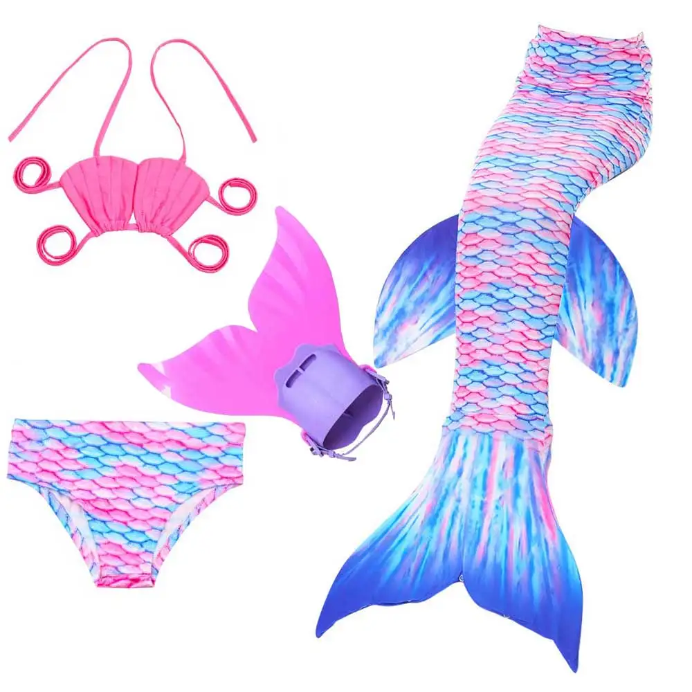 

Girls Mermaid Tail Outfit Swimsuit Bikini For 3 - 12 Years Princess Cosplay Swimmable Mermaid Tail Design For Monofin Costume