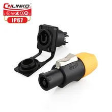 Cnlinko M24 Quick Lock 3 Pin 20A Waterproof IP65 Solder Powercon Adapter Panel Cable Connector For Screen Display Medical Audio
