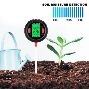 

Black 5 In 1 Instrument PH Value Acidity Humidity Temperature Photometric PH Photometric Test Meter Gardening Tool