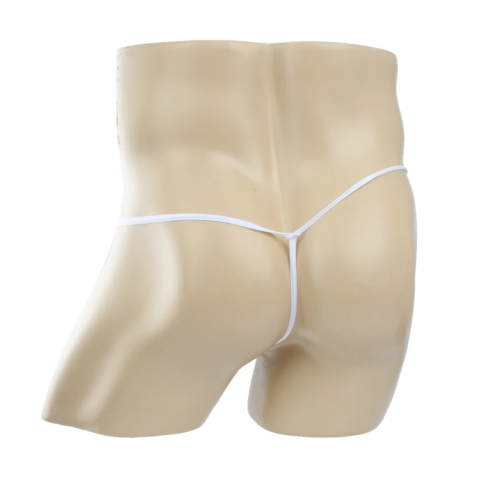  Mens Sexy White Underwear Gay Exotic Underpants Short Open Crotch Briefs C401 White g-string
