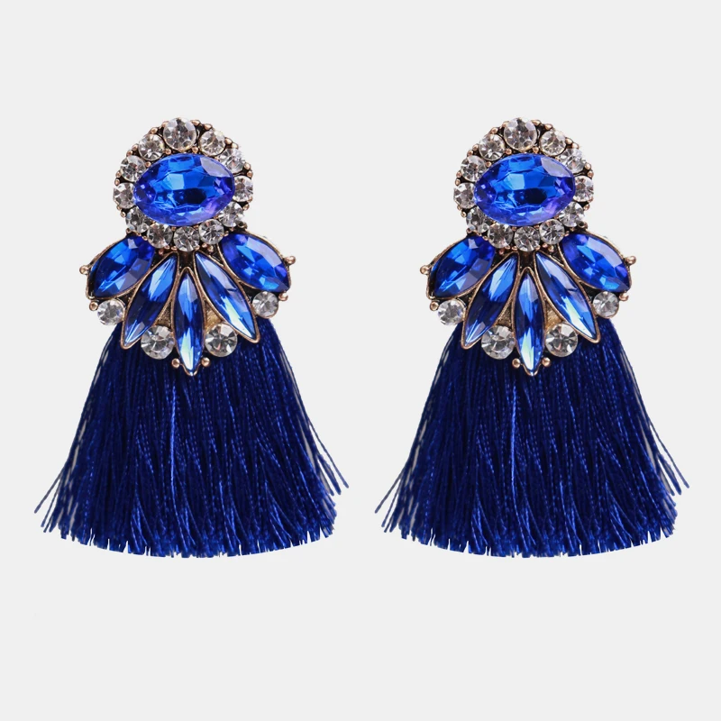 E1622 Ztech 32 дизайн синий кристалл/Кисточка/смолы Eearrings pendientes mujer moda Za новые большие массивные Оптовые аксессуары для ушей - Окраска металла: E1622