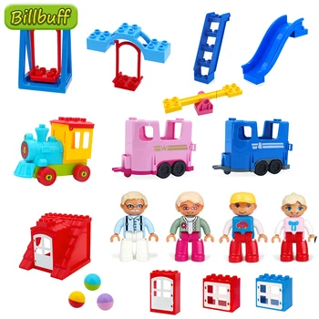 

DIY Big Size Building Blocks Home Furnishing Decoration Figures Accessories Toys For Children Compatible Duploing For Kids Gifts
