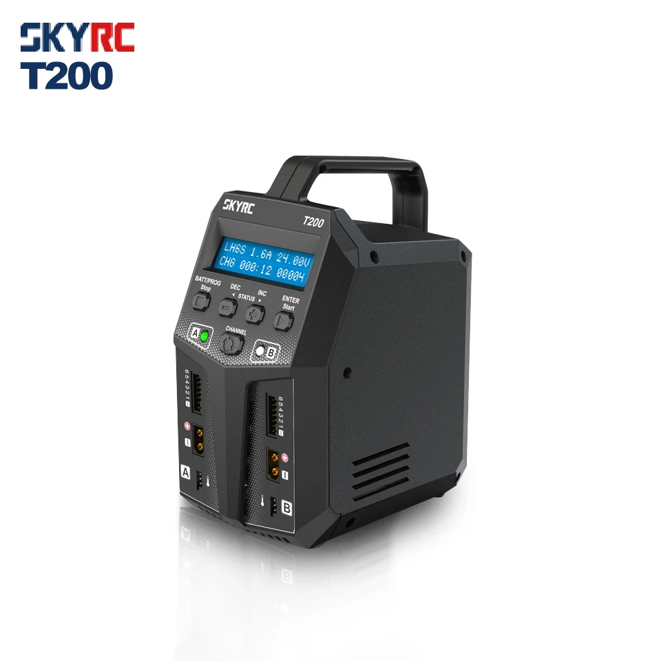 SKYRC T200 100 Вт 12A зарядное устройство с двойным балансом 10 Вт Dis зарядное устройство XT60 разъем для LiPo Li-Ion LiHV LiFe NiMH NiCD Батарея pb AGM холодные режимы