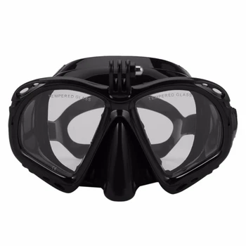 

Professional Underwater Diving Mask Scuba Snorkel Swimming Goggles Scuba Diving Equipment Suitable For Most Sport Camera,Black