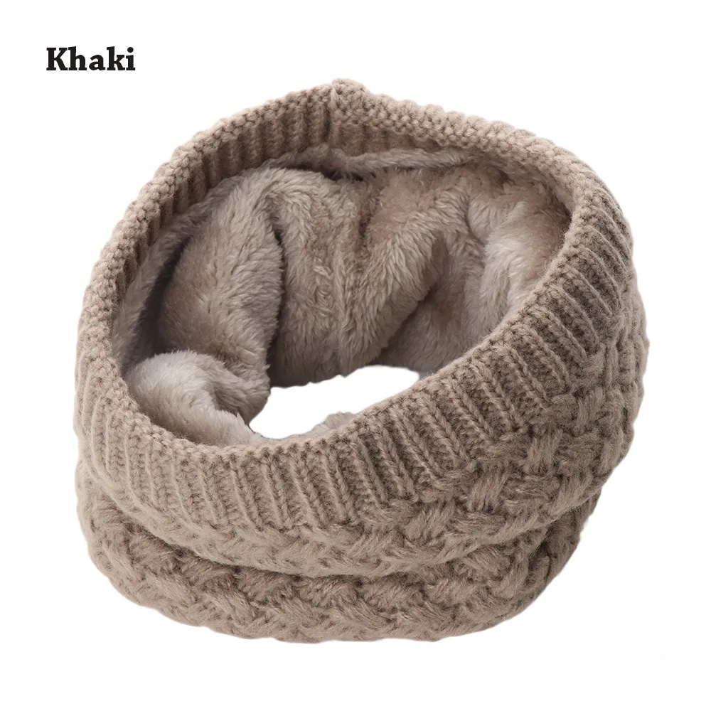 New Khaki Модные зимние шарфы для женщин, шарфы с кольцом, шейный платок, толстые теплые аксессуары для шеи, детский шарф с воротником - Цвет: New Khaki