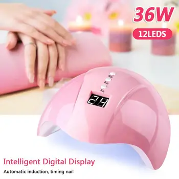 

UV LED Nail Gel Lamp Quick 36W Infrared Sensor Dry Machine Curing 12LEDS Nail Art Dryer Manicure Tools Kit 30s/60s/99s