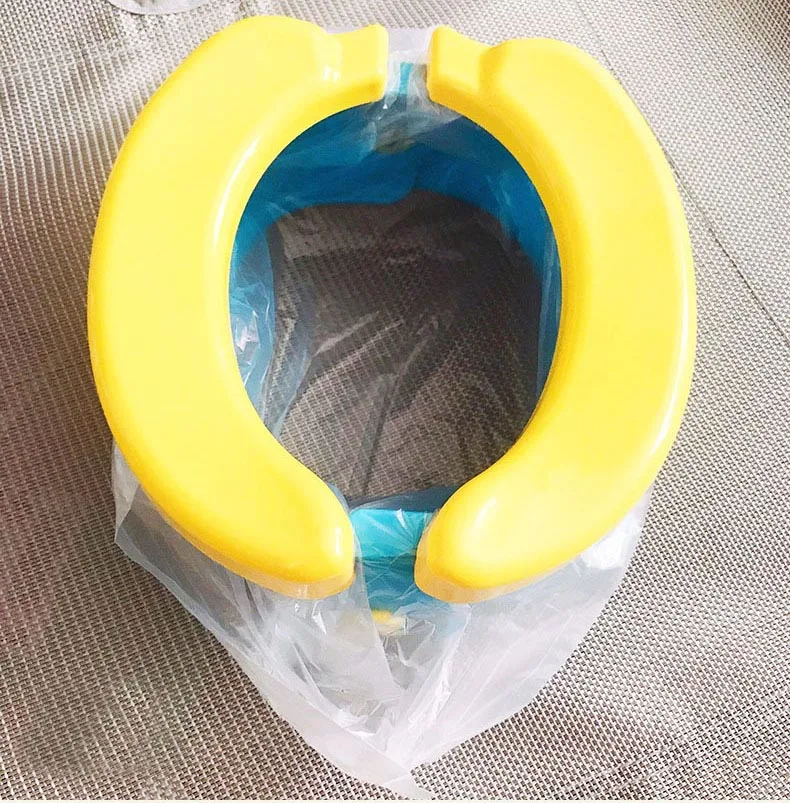 Пластиковый складной милый банан детский дорожный горшок с 20 шт. мочеприёмники Ведерко для мусора портативный детский туалет пляж Кемпинг WC