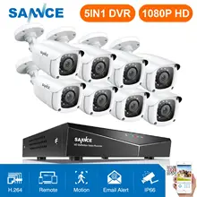 SANNCE 8CH 1080P Security CCTV System With 5IN1 1080N DVR 4PCS 8PCS 1080P IR Outdoor Weatherproof Camera Video Surveillance Kit